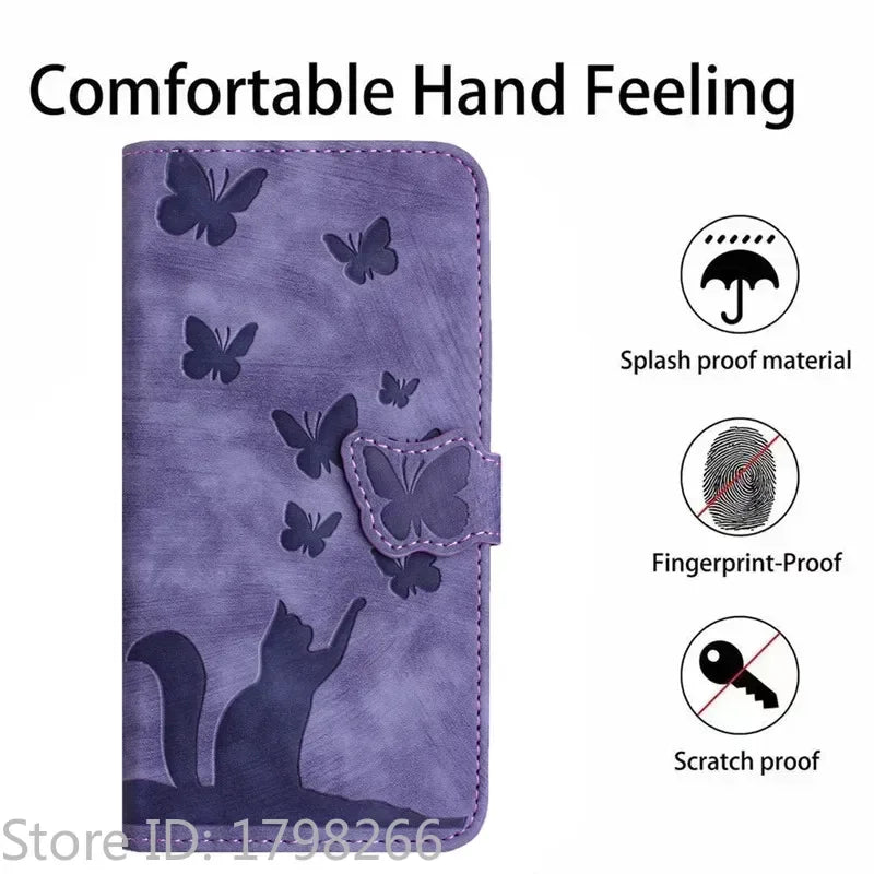 Cover Portafoglio Butterfly/Cat (Google 10/9A/8A/7A/6A/6/7/8/9/10 Pro XL)