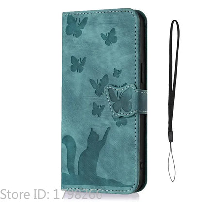 Cover Portafoglio Butterfly/Cat (Google 10/9A/8A/7A/6A/6/7/8/9/10 Pro XL)