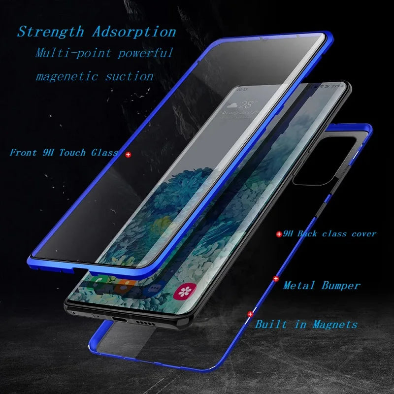 Cover 360° Metal & Glass Magnetic Case 8Xiaomi 14T Pro/13T/11T / Redmi Note 13/12/11/10/9S/8 Pro)