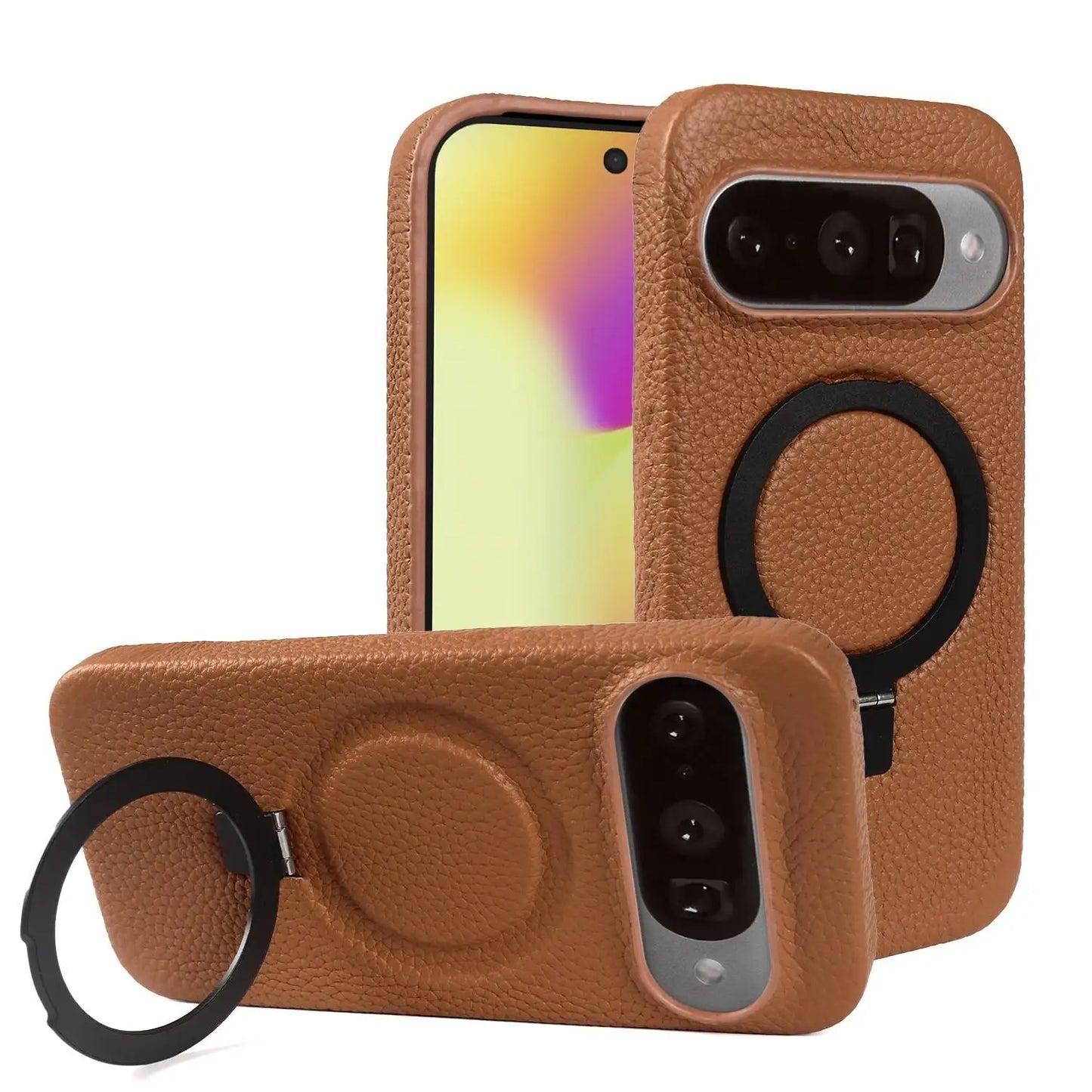 Cover Vera Pelle con Anello (Google Pixel 10 Pro/9Pro/8A/7Pro/6pro/5A)