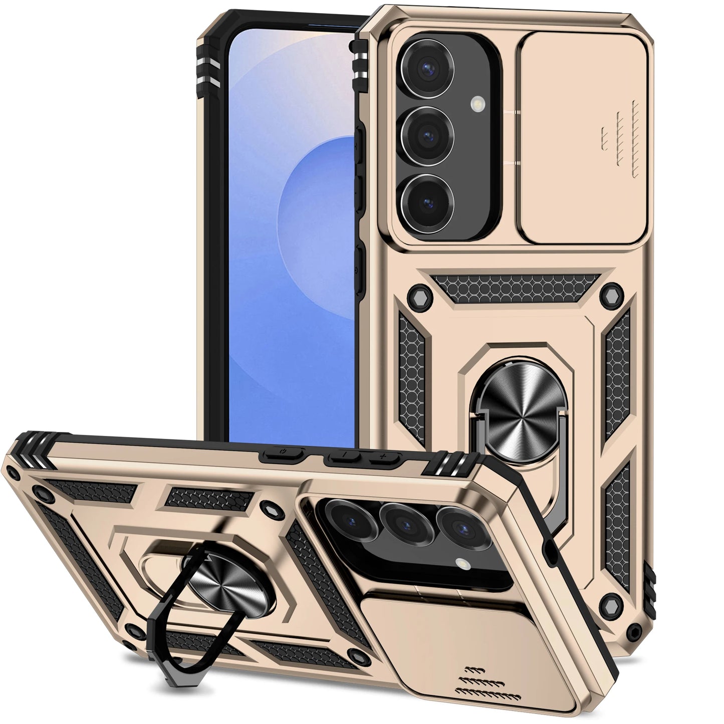 Cover Titan Ring Armor (Ring Holder & Lens Protect) (Samsung Galaxy S25FE/S25Edge/A17/A07/A56/A26/A36/A16/A06/S25FE)