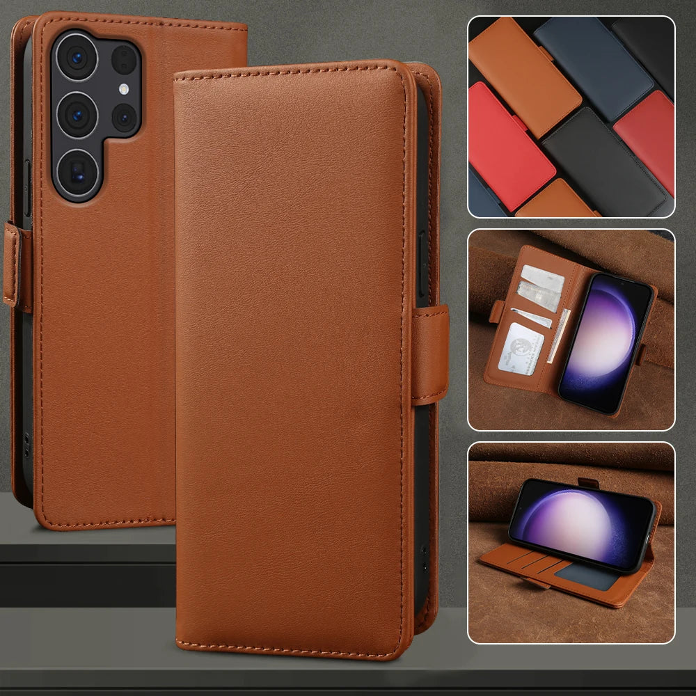 Cover Velvet Wallet Case (Samsun Galaxy S26/Ultra/S25/FE/S24/Plus/S23/S22/S21/S20/Note/20/Ultra)