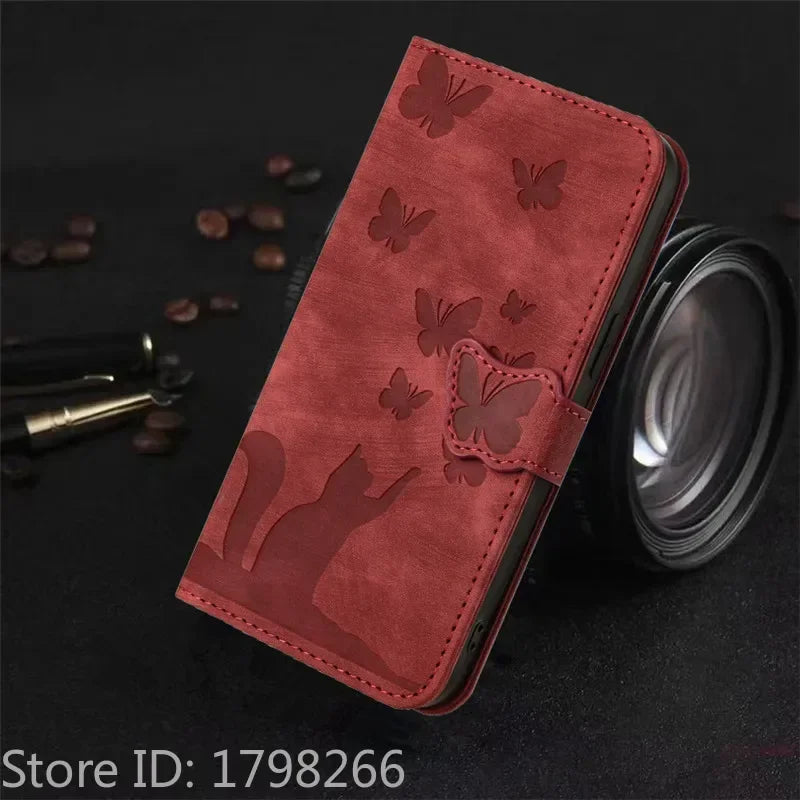 Cover Portafoglio Butterfly/Cat (Google 10/9A/8A/7A/6A/6/7/8/9/10 Pro XL)