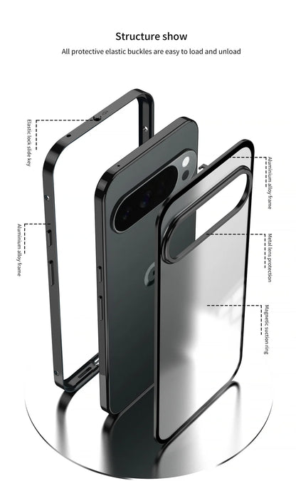Cover con Telaio in Alluminio (Google Pixel 9/10 Pro/XL/9A/8/8A/7/7A)