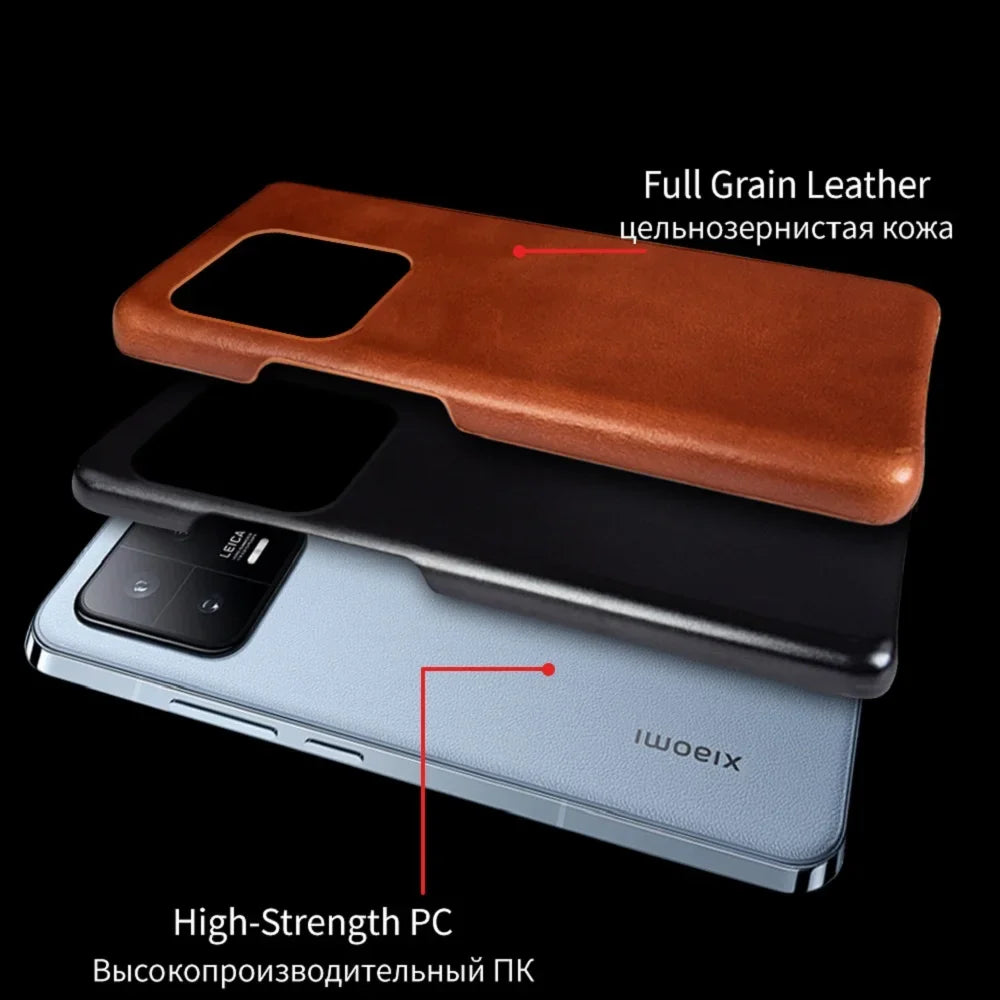 Cover Genuine Bovine Leather (Xiaomi 11/12/13/14/15/T/T Pro/Ultra/Pro Max/X6 Pro/X7 Pro)