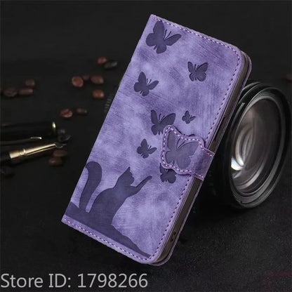 Cover Portafoglio Butterfly/Cat (Google 10/9A/8A/7A/6A/6/7/8/9/10 Pro XL)