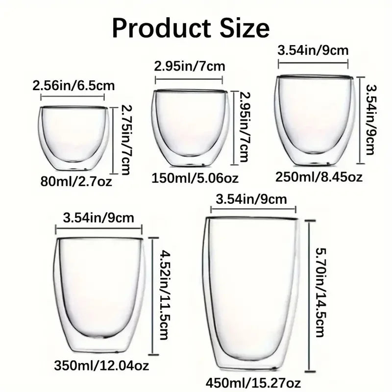 AeroGlass™ - Bicchiere e Tazza Termica a Doppia Parete 80/150/250/350/450ml