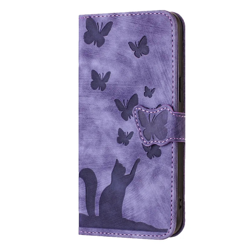 Cover Portafoglio Butterfly/Cat (Google 10/9A/8A/7A/6A/6/7/8/9/10 Pro XL)