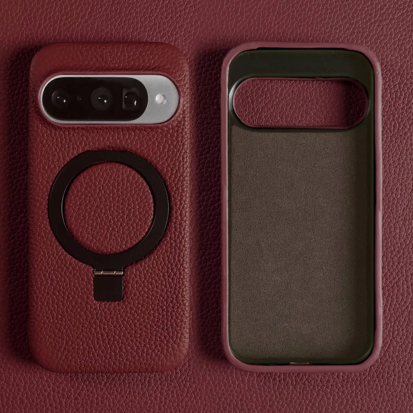 Cover Vera Pelle con Anello (Google Pixel 10 Pro/9Pro/8A/7Pro/6pro/5A)