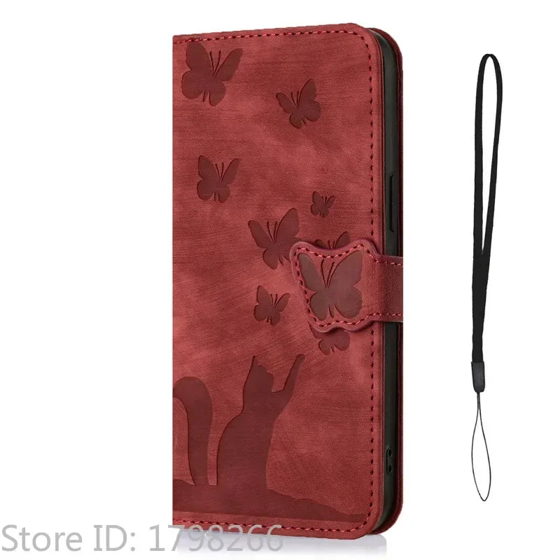 Cover Portafoglio Butterfly/Cat (Google 10/9A/8A/7A/6A/6/7/8/9/10 Pro XL)