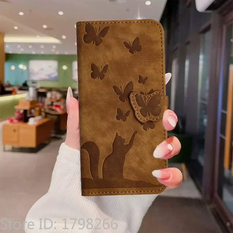 Cover Portafoglio Butterfly/Cat (Google 10/9A/8A/7A/6A/6/7/8/9/10 Pro XL)