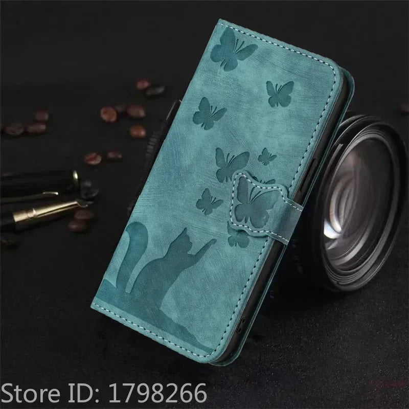 Cover Portafoglio Butterfly/Cat (Google 10/9A/8A/7A/6A/6/7/8/9/10 Pro XL)