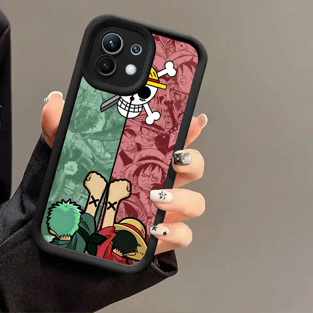 Cover Anime Edition (Luffy & Zoro) Silicone Xiaomi 15T/14T/13T/Pro 15 Ultra/17Pro/Max/PocoF7/F5/M6/M7/X7/X6/M6/M7 Pro)