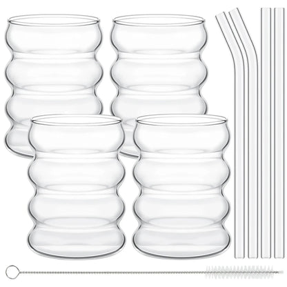 Can-Glass Cocktail Set (4 pezzi + Cannucce)