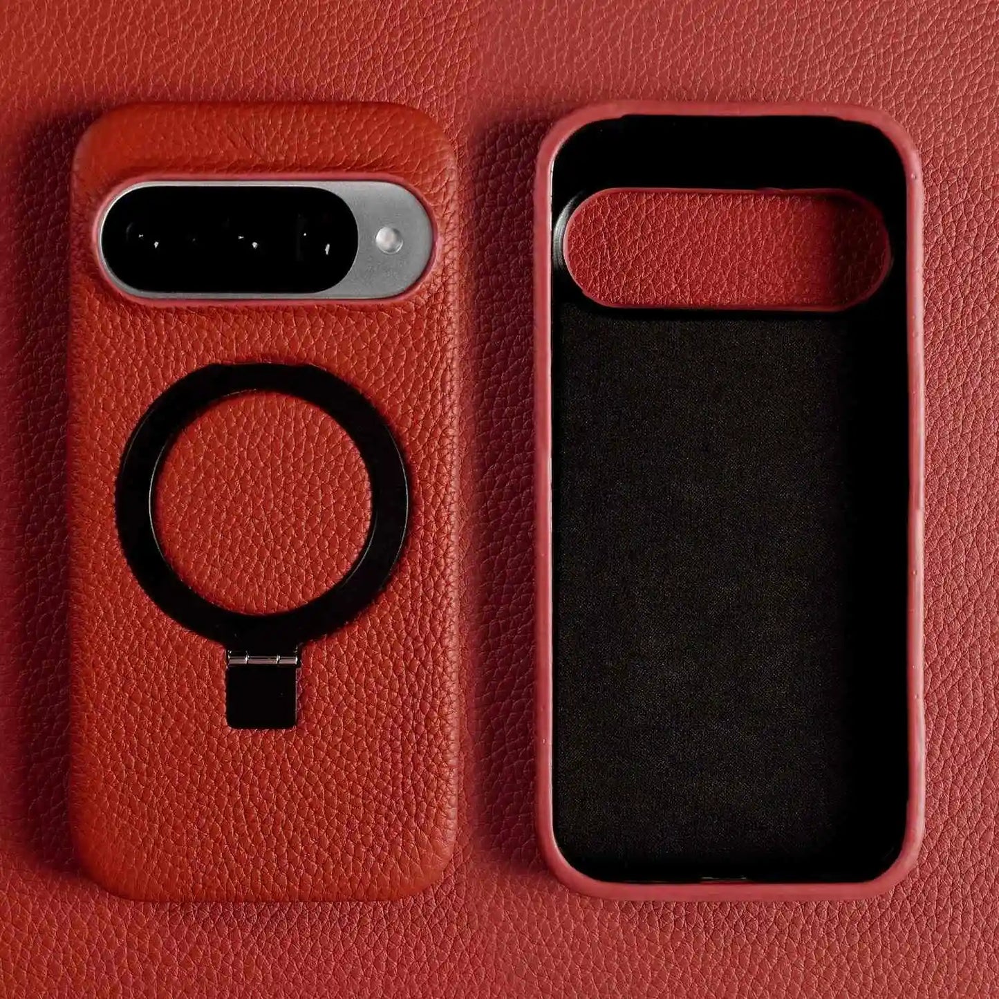 Cover Vera Pelle con Anello (Google Pixel 10 Pro/9Pro/8A/7Pro/6pro/5A)