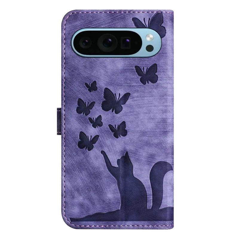 Cover Portafoglio Butterfly/Cat (Google 10/9A/8A/7A/6A/6/7/8/9/10 Pro XL)
