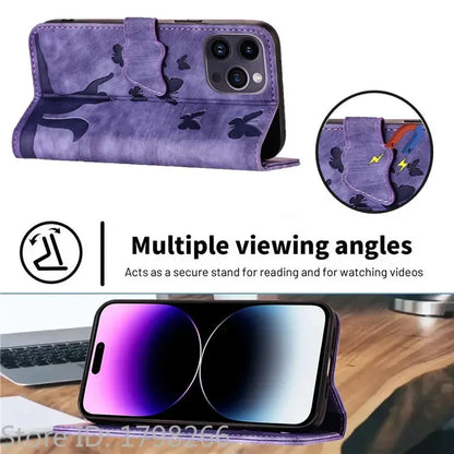 Cover Portafoglio Butterfly/Cat (Google 10/9A/8A/7A/6A/6/7/8/9/10 Pro XL)
