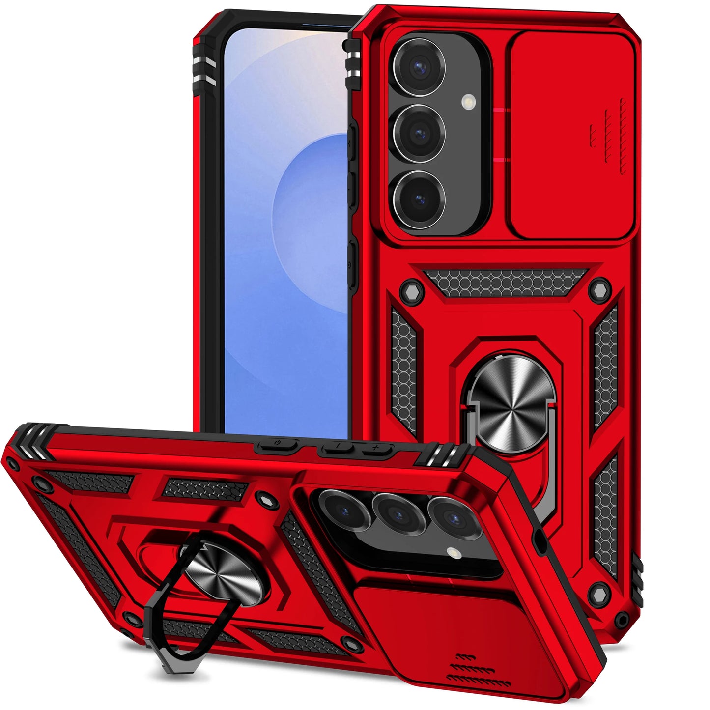 Cover Titan Ring Armor (Ring Holder & Lens Protect) (Samsung Galaxy S25FE/S25Edge/A17/A07/A56/A26/A36/A16/A06/S25FE)