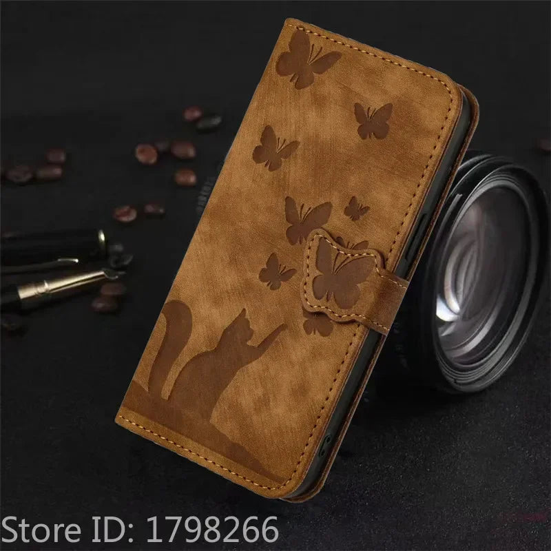 Cover Portafoglio Butterfly/Cat (Google 10/9A/8A/7A/6A/6/7/8/9/10 Pro XL)