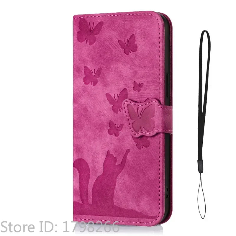 Cover Portafoglio Butterfly/Cat (Google 10/9A/8A/7A/6A/6/7/8/9/10 Pro XL)