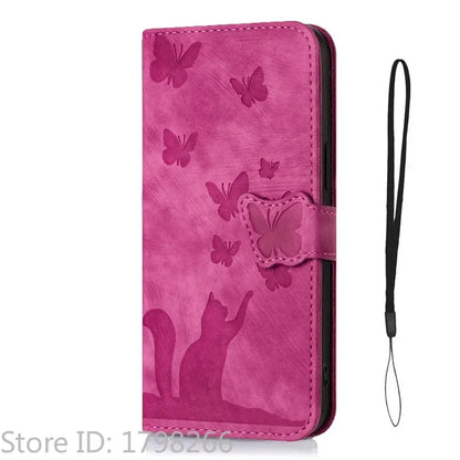 Cover Portafoglio Butterfly/Cat (Google 10/9A/8A/7A/6A/6/7/8/9/10 Pro XL)