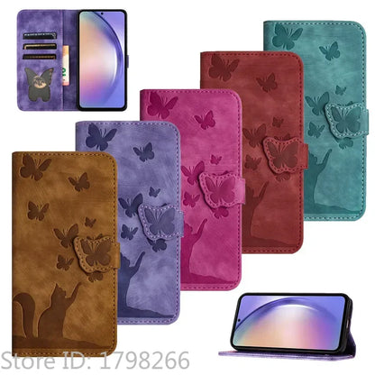 Cover Portafoglio Butterfly/Cat (Google 10/9A/8A/7A/6A/6/7/8/9/10 Pro XL)