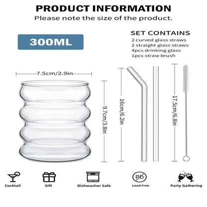 Can-Glass Cocktail Set (4 pezzi + Cannucce)