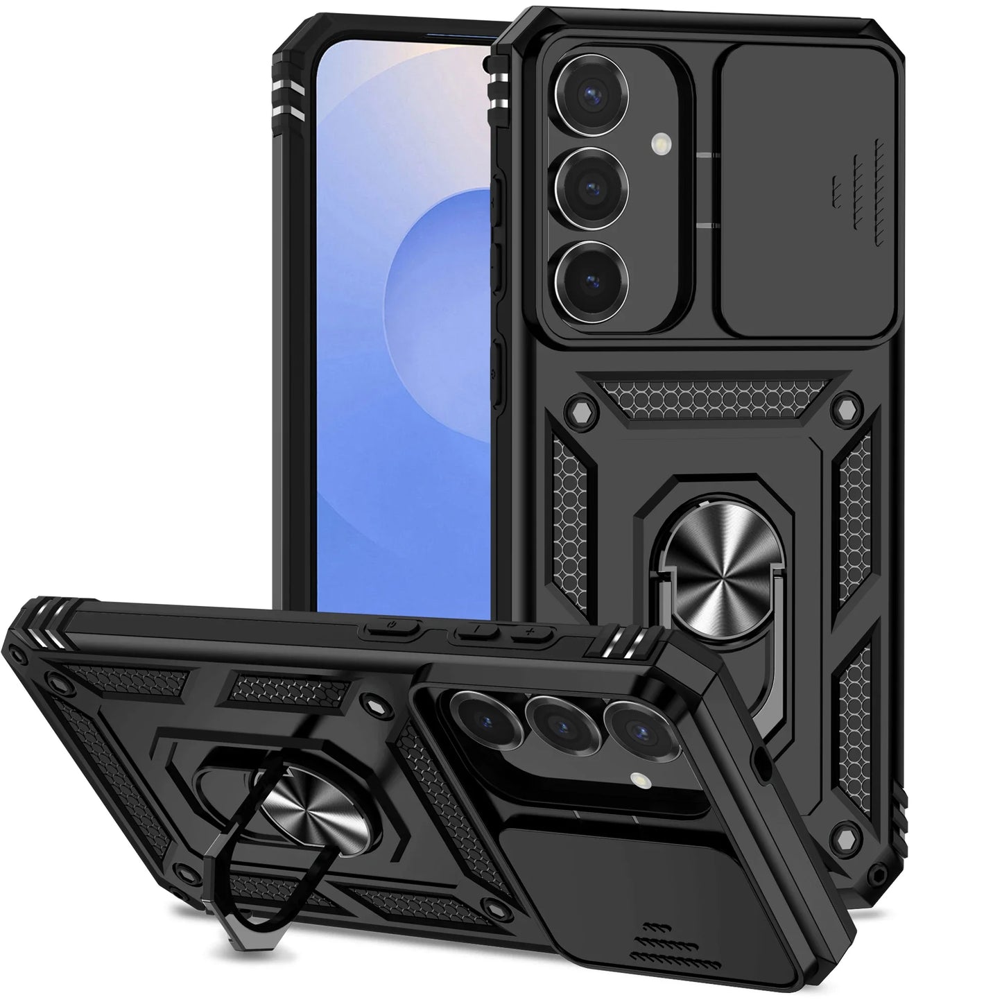 Cover Titan Ring Armor (Ring Holder & Lens Protect) (Samsung Galaxy S25FE/S25Edge/A17/A07/A56/A26/A36/A16/A06/S25FE)