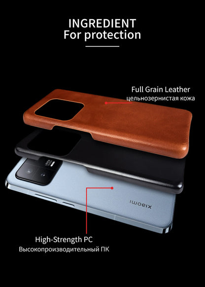 Cover Genuine Bovine Leather (Xiaomi 11/12/13/14/15/T/T Pro/Ultra/Pro Max/X6 Pro/X7 Pro)