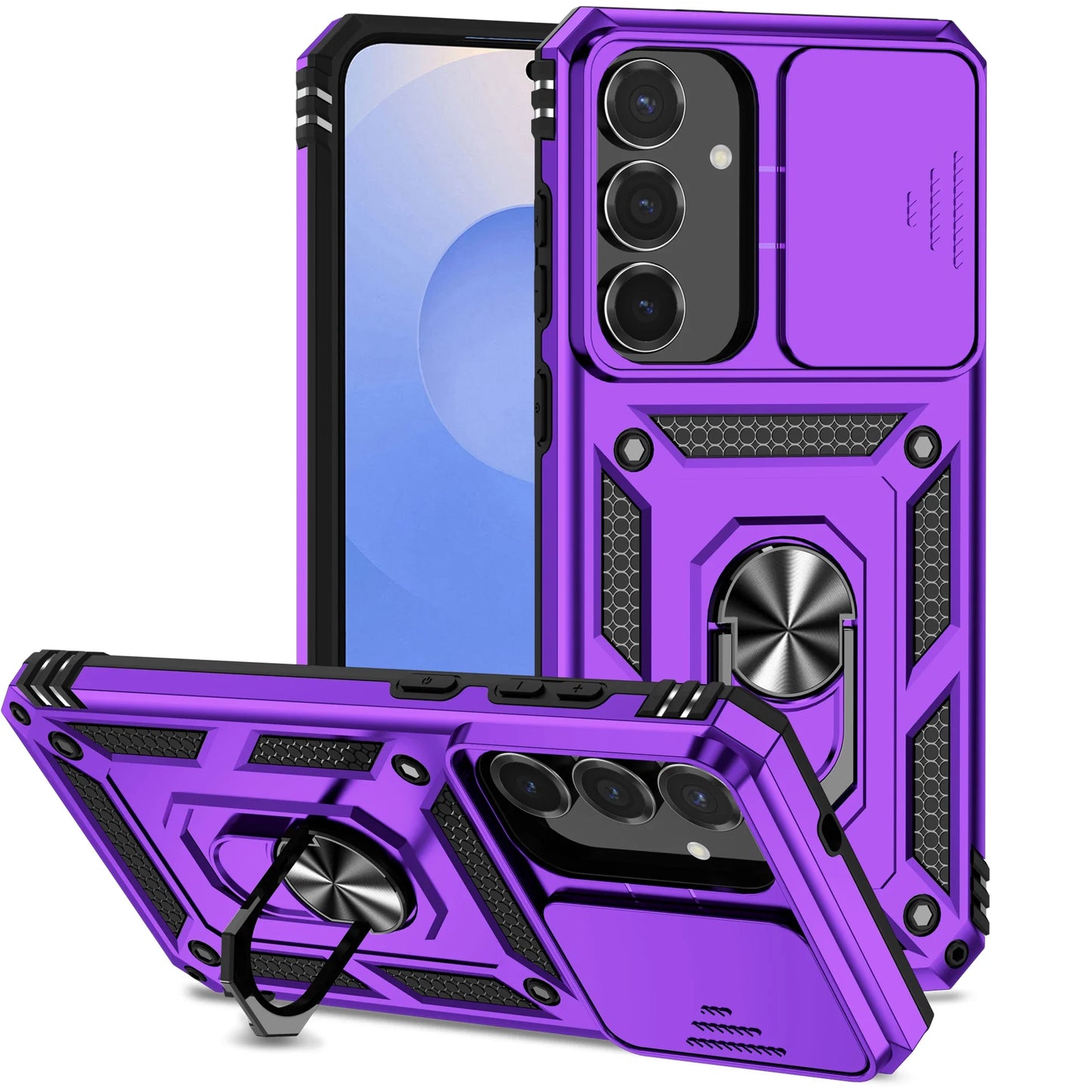 Cover Titan Ring Armor (Ring Holder & Lens Protect) (Samsung Galaxy S25FE/S25Edge/A17/A07/A56/A26/A36/A16/A06/S25FE)