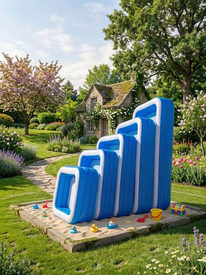 Summer Blue Rectangular Inflatable Pool