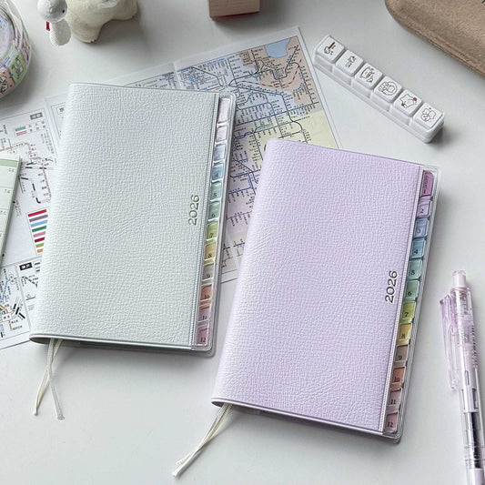 Agenda in Pelle con Indice Arcobaleno