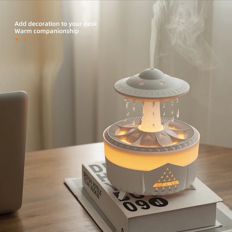 Mushroom Zen Rain - Umidificatore a Pioggia e LED Multi-Colore