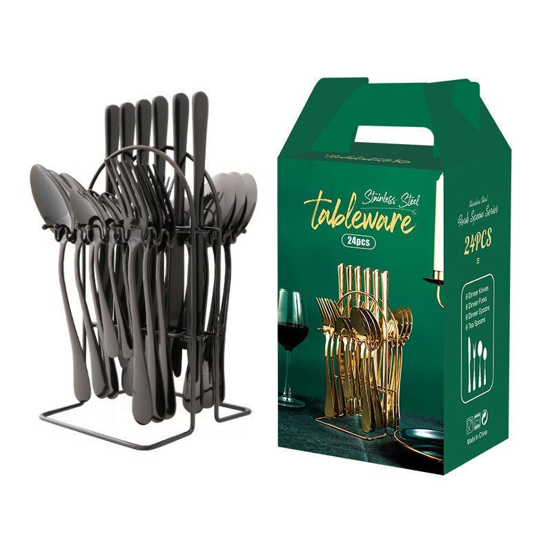 Chroma Luxe - Set Posate 24 Pezzi in Acciaio e Smalto