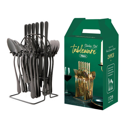 Chroma Luxe - Set Posate 24 Pezzi in Acciaio e Smalto