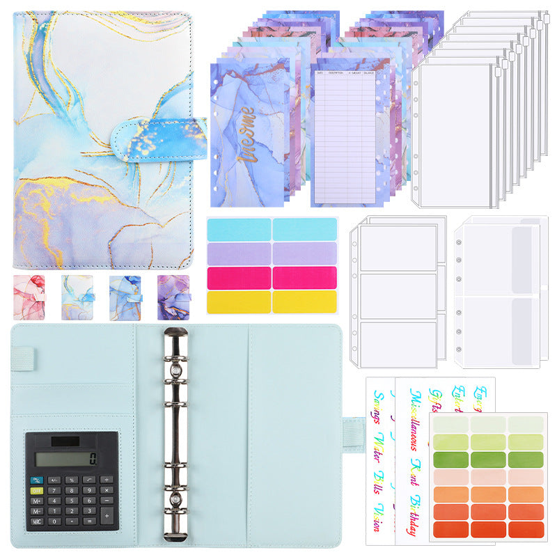 Business Planner A6 in Pelle (6 Fori + Calcolatrice)