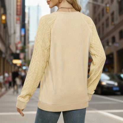 Knit-Sleeve Mix Top (S-XL)