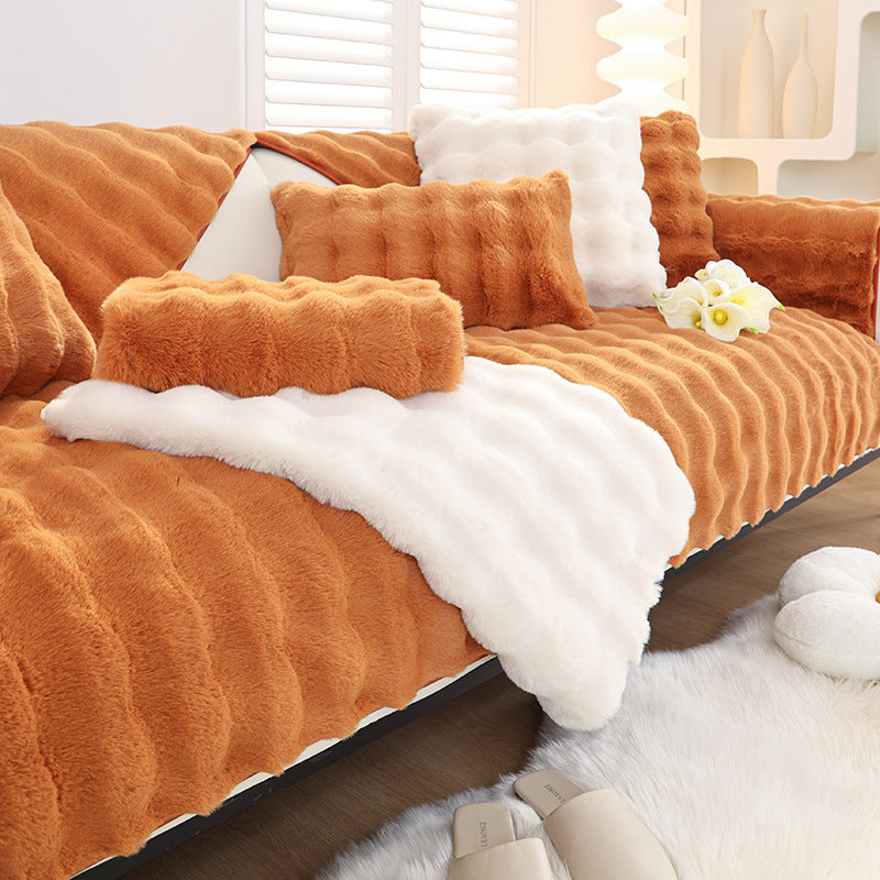 Rabbit Plush Non-Slip – Cuscino da Divano in Eco-Pelliccia Antiscivolo