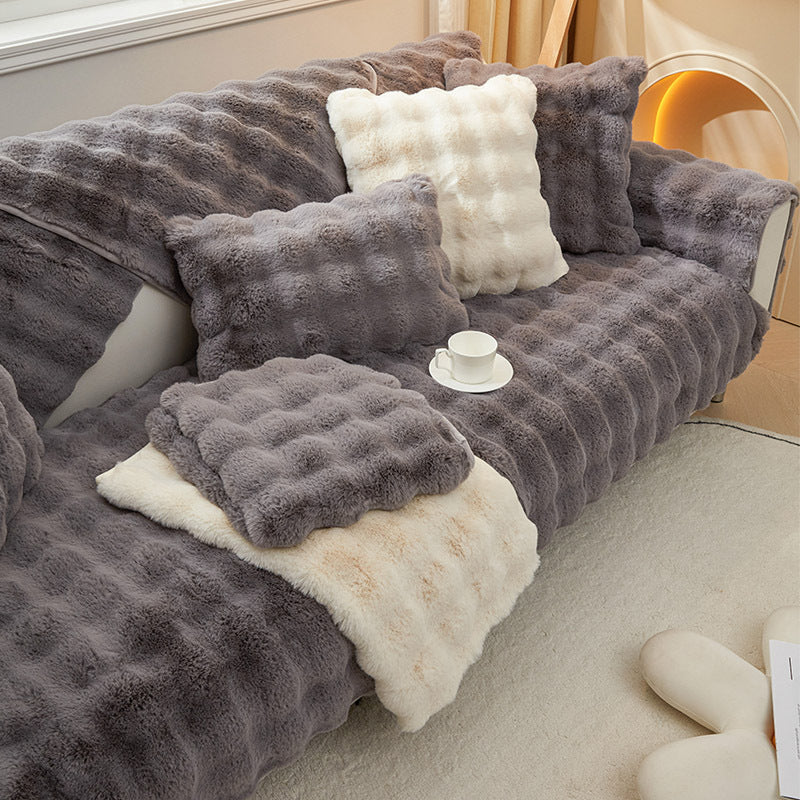 Rabbit Plush Non-Slip – Cuscino da Divano in Eco-Pelliccia Antiscivolo