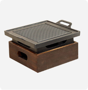 Seoul Style Smoke-Free – Piastra Grill in Stile Coreano con Supporto in Legno