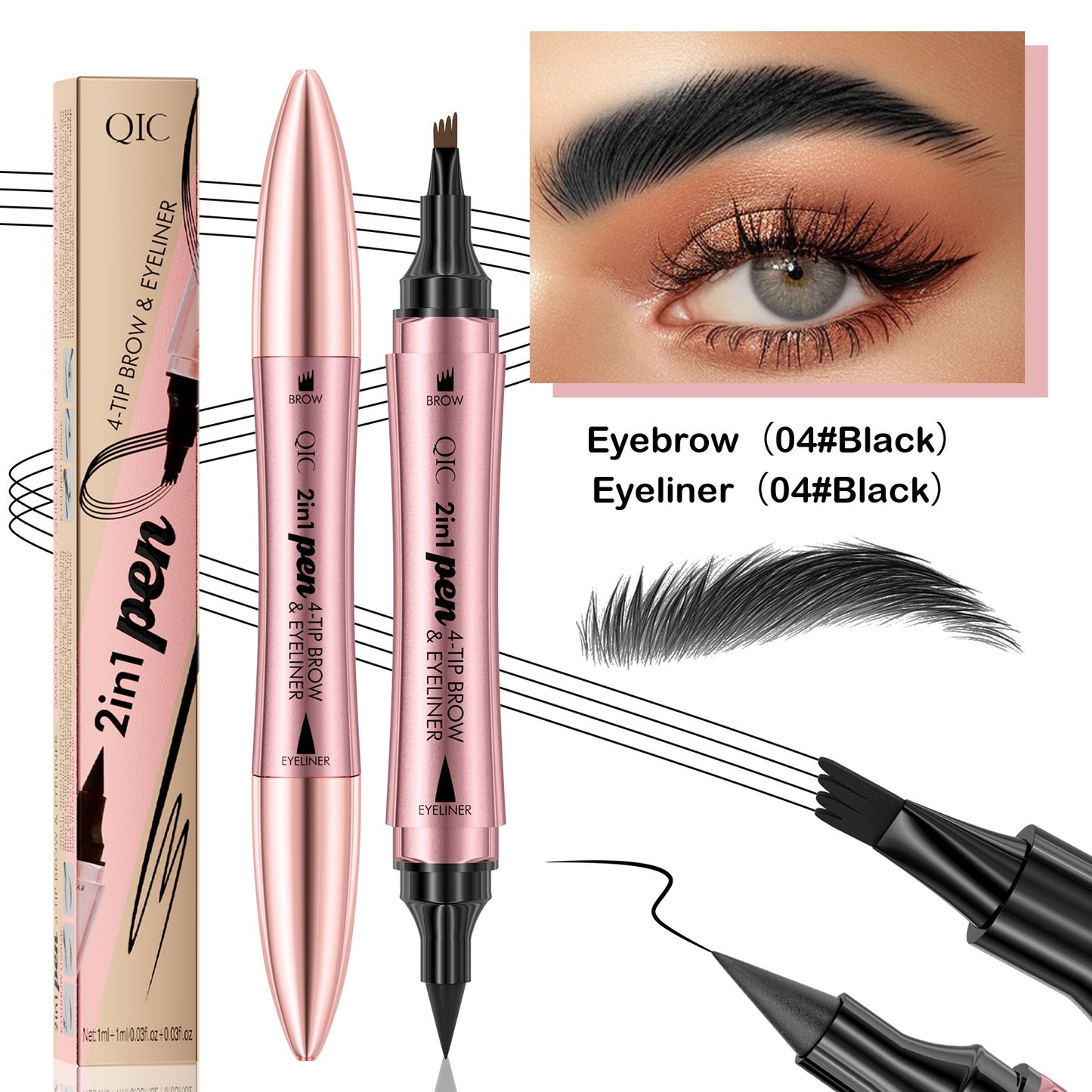 Matita 4 forchette + Eyeliner 2 in 1