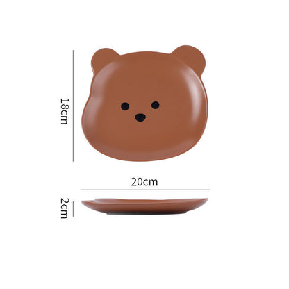 Cute Bear Plate – Piatto e Tazza a Forma di Orsetto Cartoon