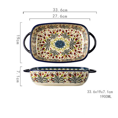 Geometric Ceramic Plate – Piatto Rettangolare Moderno