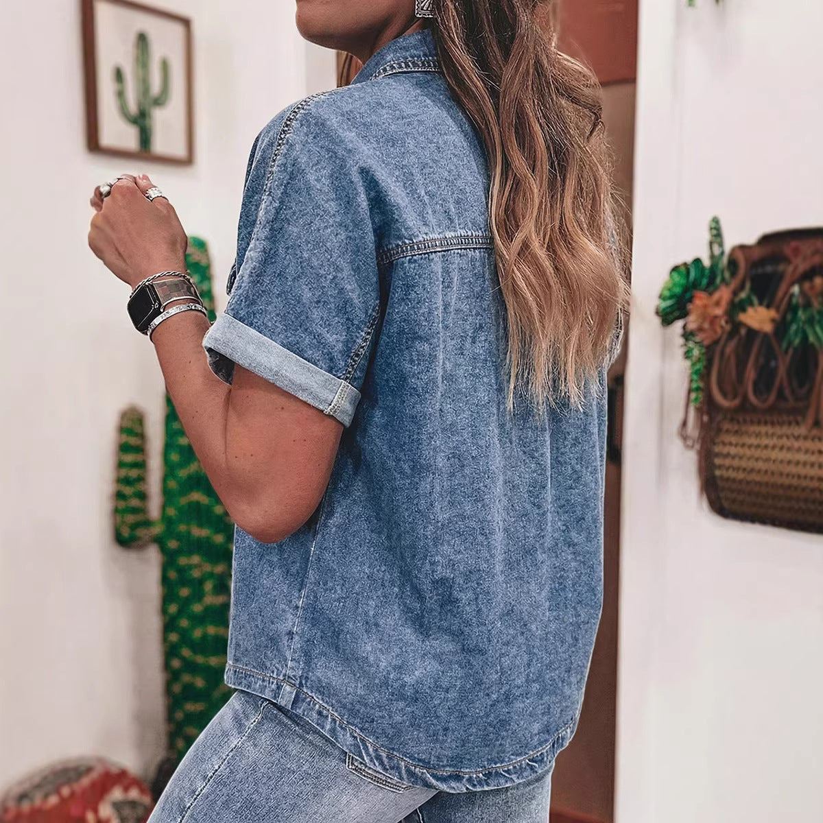 Camicia Jeans Multi-Bottoni (S-XL)
