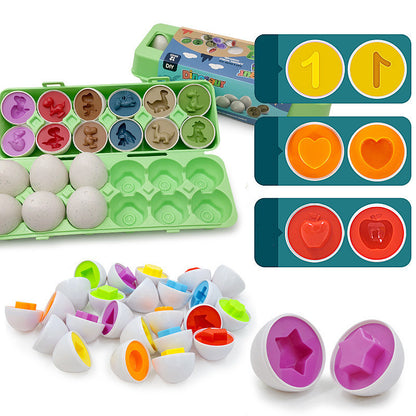 Smart Eggs Match – Set Uova Educative per l'Apprendimento delle Forme