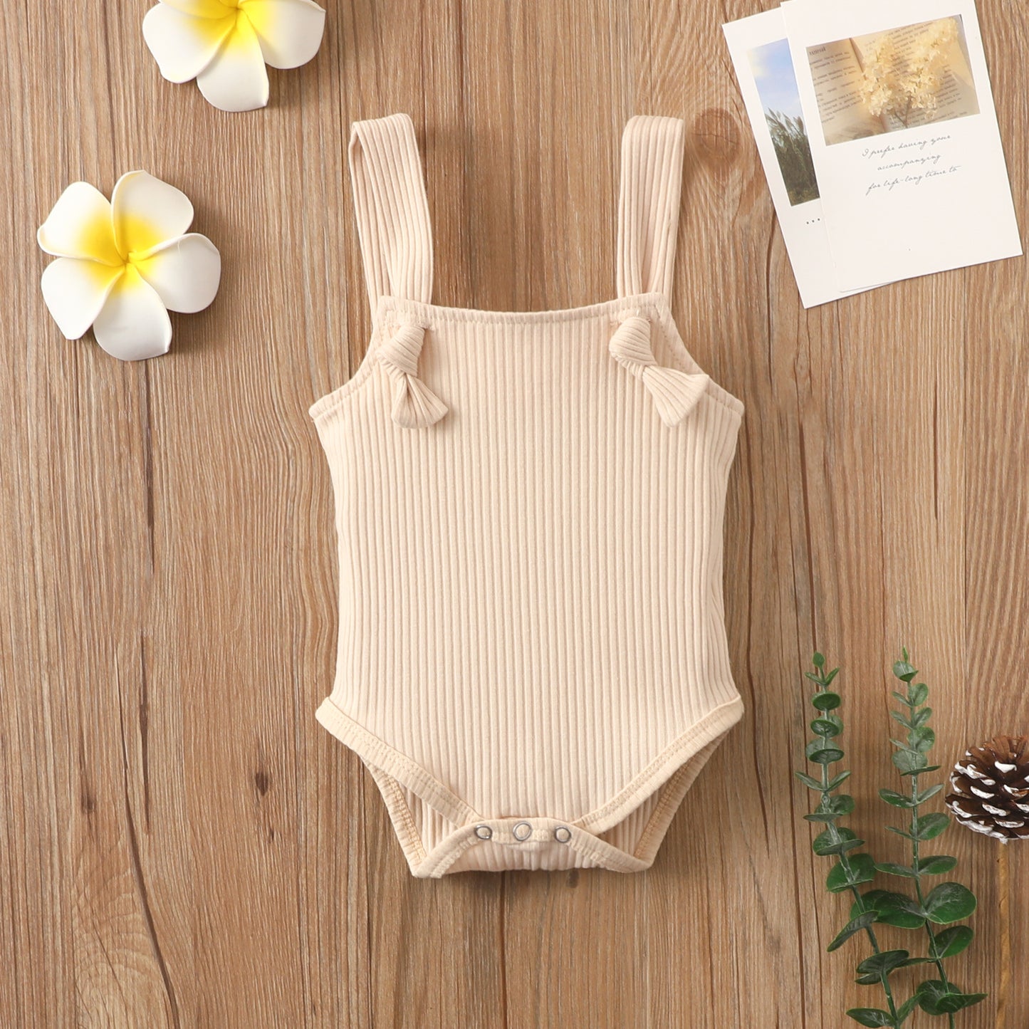 Natural Rib – Romper in Cotone a Costine con Spalline (2-4 Mesi, 6-9 Mesi, 12-18 mesi