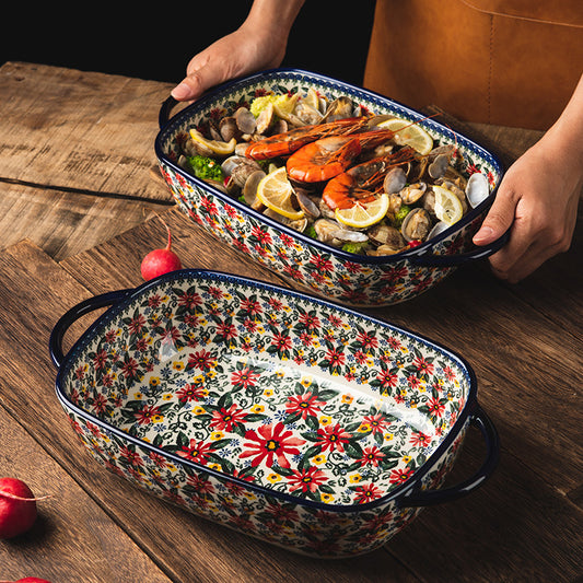 Geometric Ceramic Plate – Piatto Rettangolare Moderno