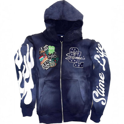 Felpa Arctic Shadow – Felpa con Cappuccio e Trama Ricamata a Rilievo (XS-5XL)