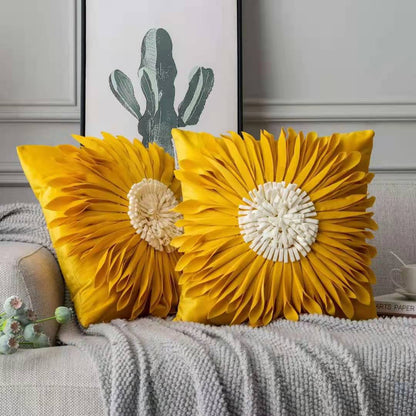 3D Chrysanthemum Velvet – Cuscino in Velluto con Cuciture a Fiore 3D
