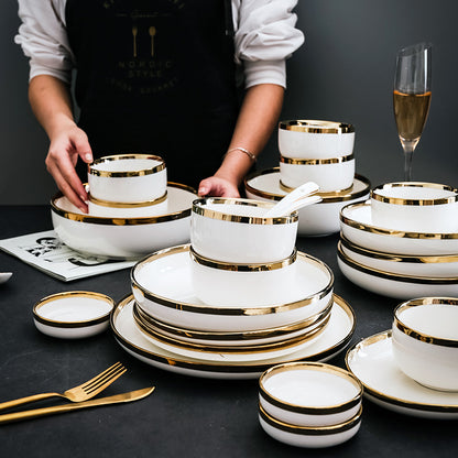 Nile Gold Rim - Porcellana Bianca e Oro